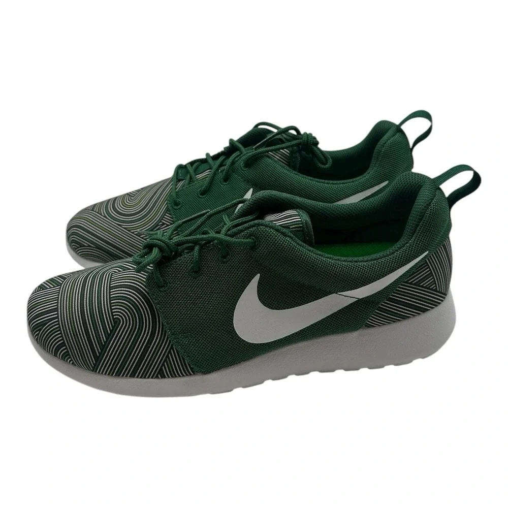 Nike Roshe One‎ Print Running Shoes Mens 9 Gorge Green/White Striped 655206-313